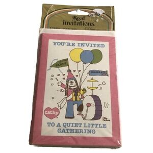 1982 Cathy Guisewite Cartoon Party 8 Invitations Quiet Little Gathering SEALED